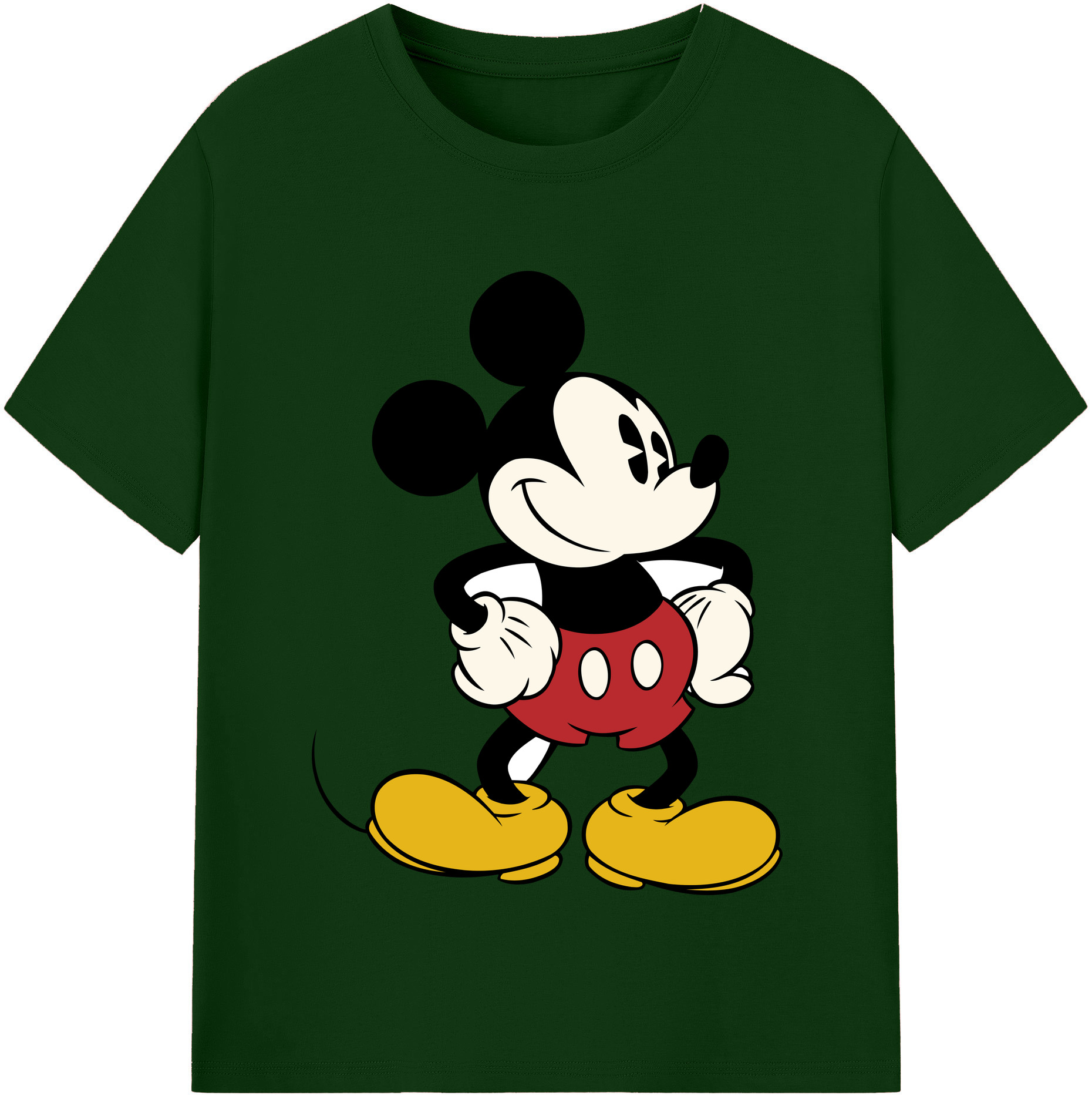 （画像用） ミッキーマウス Mickey Mouse 綿100％半袖Tシャツ（フロントプリント）